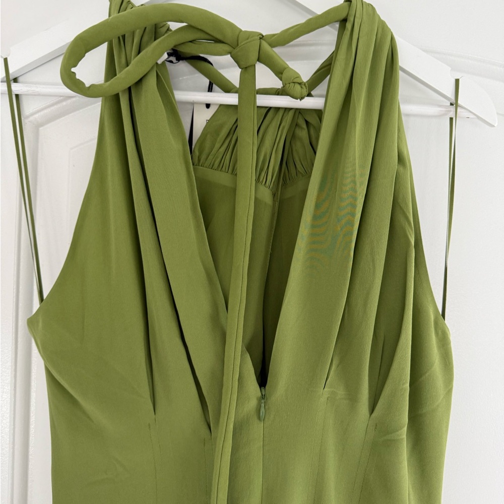 MATTE SILK HALTER MAXI DRESS  NEW - Picture 6 of 7
